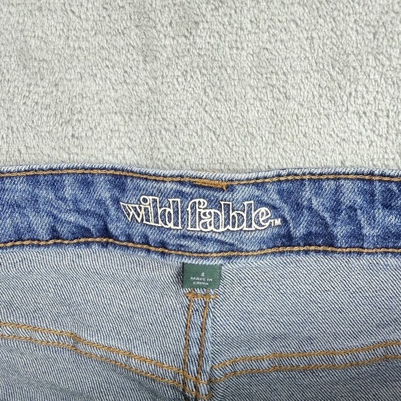Wild Fable Jeans 8 Blue Denim Stretch High Rise Straight Distressed Stretch - Picture 14 of 16